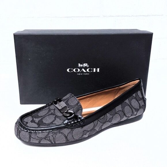 NIB COACH Olive Outline Sig C Jacquard Loafers - Picture 1 of 7
